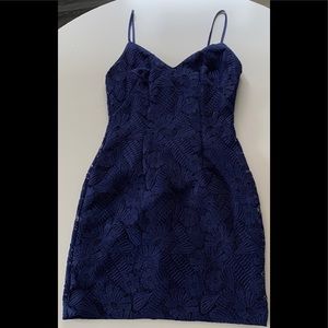 Flower print lace mini dress